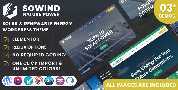 Sowind - Solar & Renewable Energy WordPress Theme